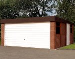 Brick Pent Double Concrete Garage 171
